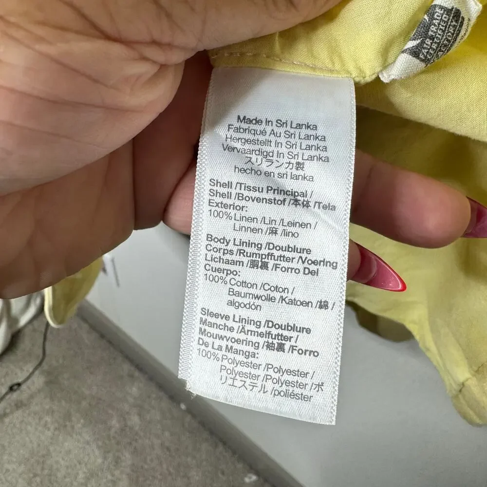 Madewell 100% Linen Blazer Yellow Women’s XL Lightweight Spring 2023 Style NM157